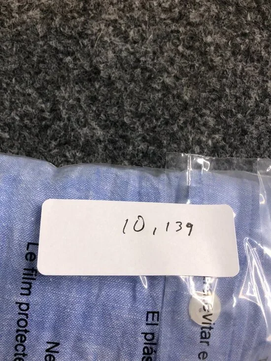 H&M Shirt Mens Extra Large Blue Linen Blend Long Sleeve Button Chambray - Picture 9 of 9